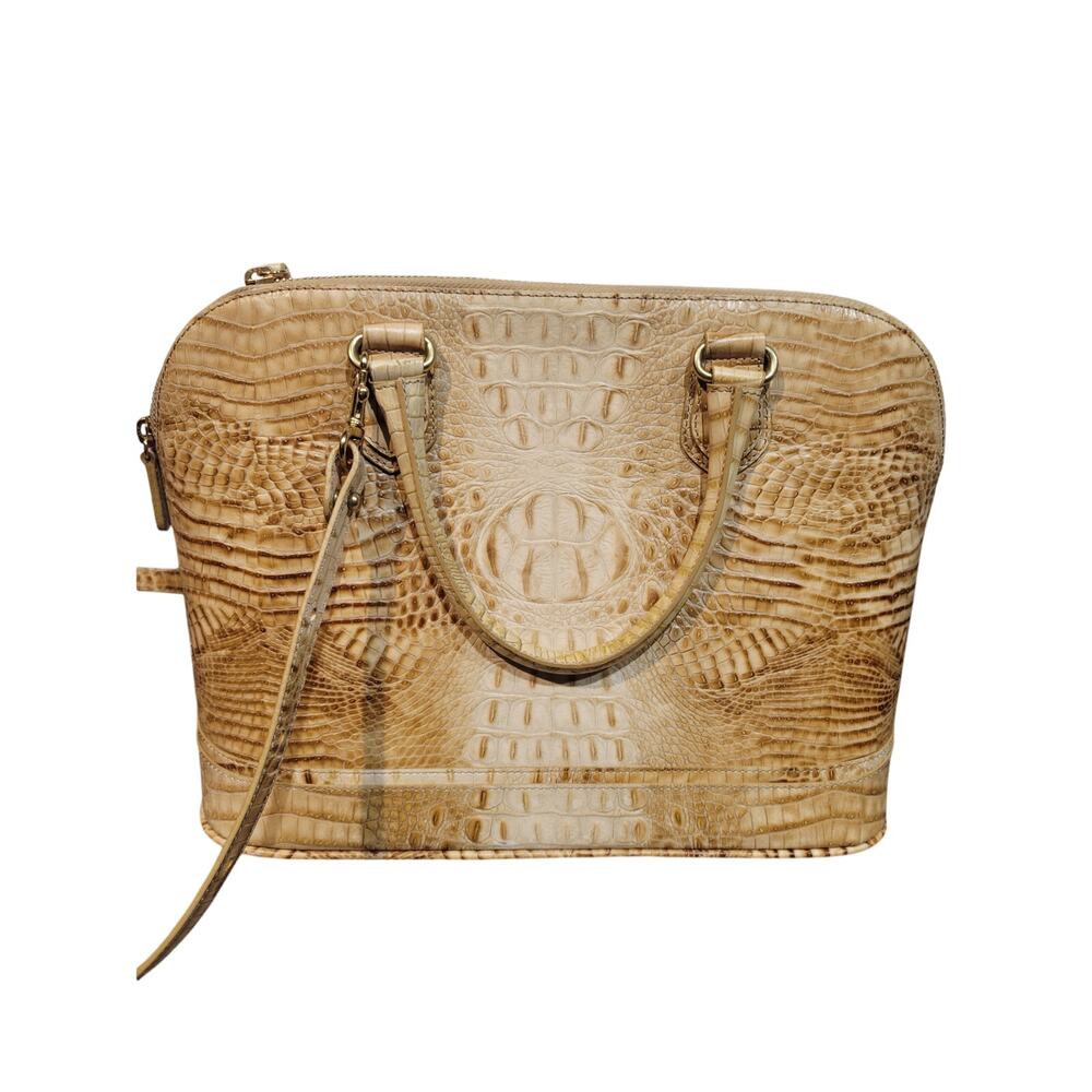 Vintage "Old Money" Brahmin Light Tan Dome Satchel (Excellent Condition)